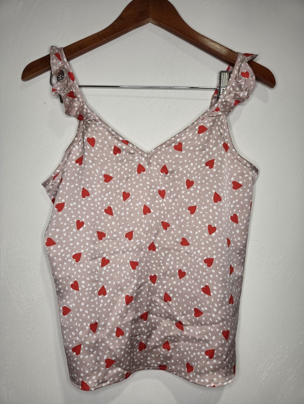 New Ann Taylor Sleep Pink Hearts Pajama Top Size XS